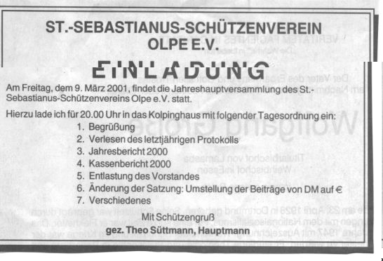 Anzeige WP v. 17.02.2001 - einladung zur JHV 2001